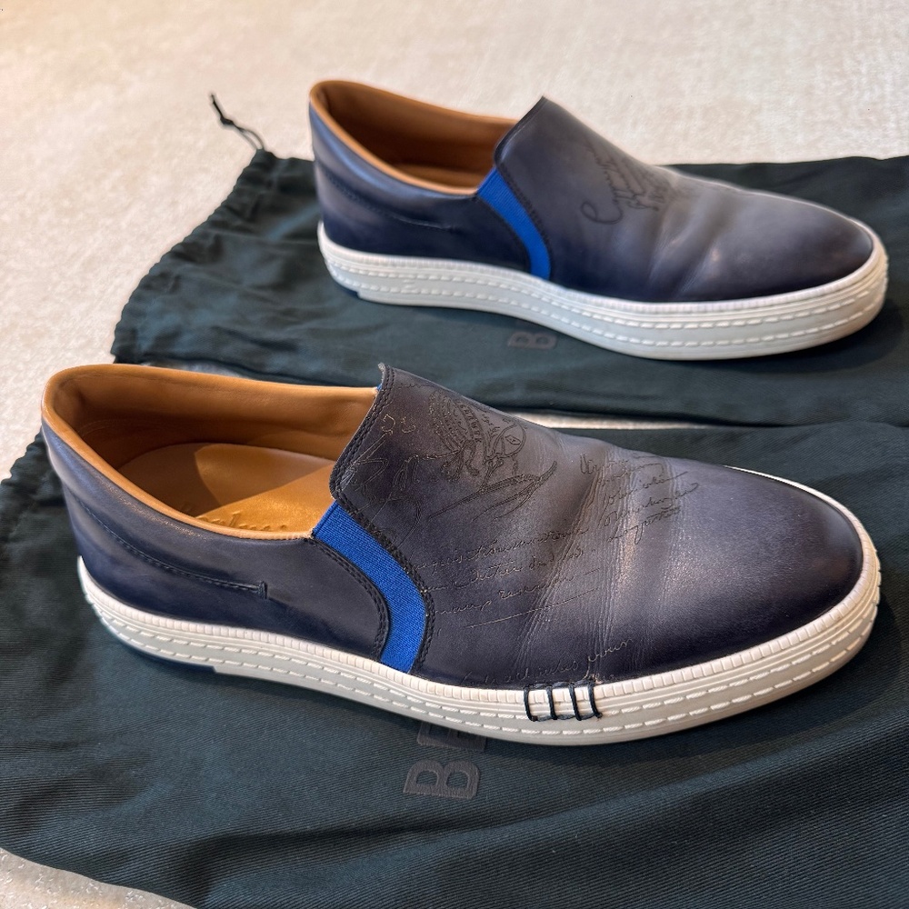 Men’s size 6.5 Playtime Scritto Venezia Calf Leather Sneakers